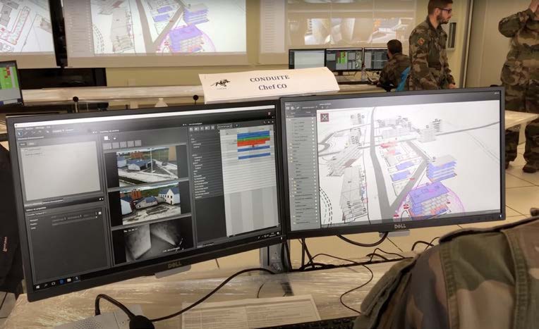 French Army CENZUB Centre monitors