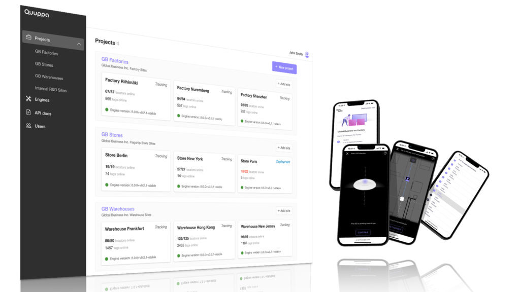 Quuppa Site Manager and Quuppa Mobile Deployment tool.