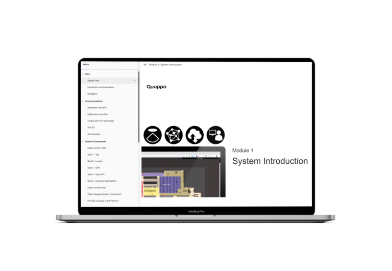 Quuppa system infrastructure on a laptop