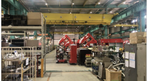 Morita warehouse with fire truck in process of being built